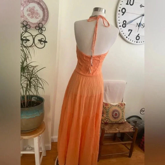 Free People Endless Summer A Little Extra Maxi Dress Papaya Size Small NWOT $128 - Picture 4 of 10